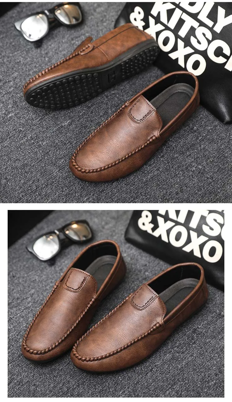 Frühlings- und Sommermodetrend Joker Casual Lines Herren-Kunstlederschuhe schwarze und braune Arbeitsschuhe – Detail 21
