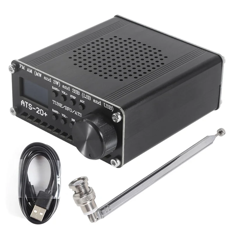 HIHI Si4732 ATS-20+ ATS20 Portable Shortwave Radio Receiver SDR Receiver FM AM (MW SW) and SSB (LSB USB) with Antenna shortwave radio receiver