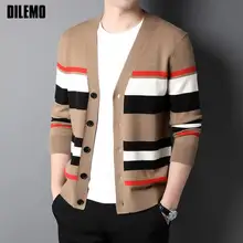 

Top Grade Luxury Brand Designer Classic Casual Jacket Windbreaker Korean Lapel Mens Coats Stripe Slim Fit Cardigan Clothes Men