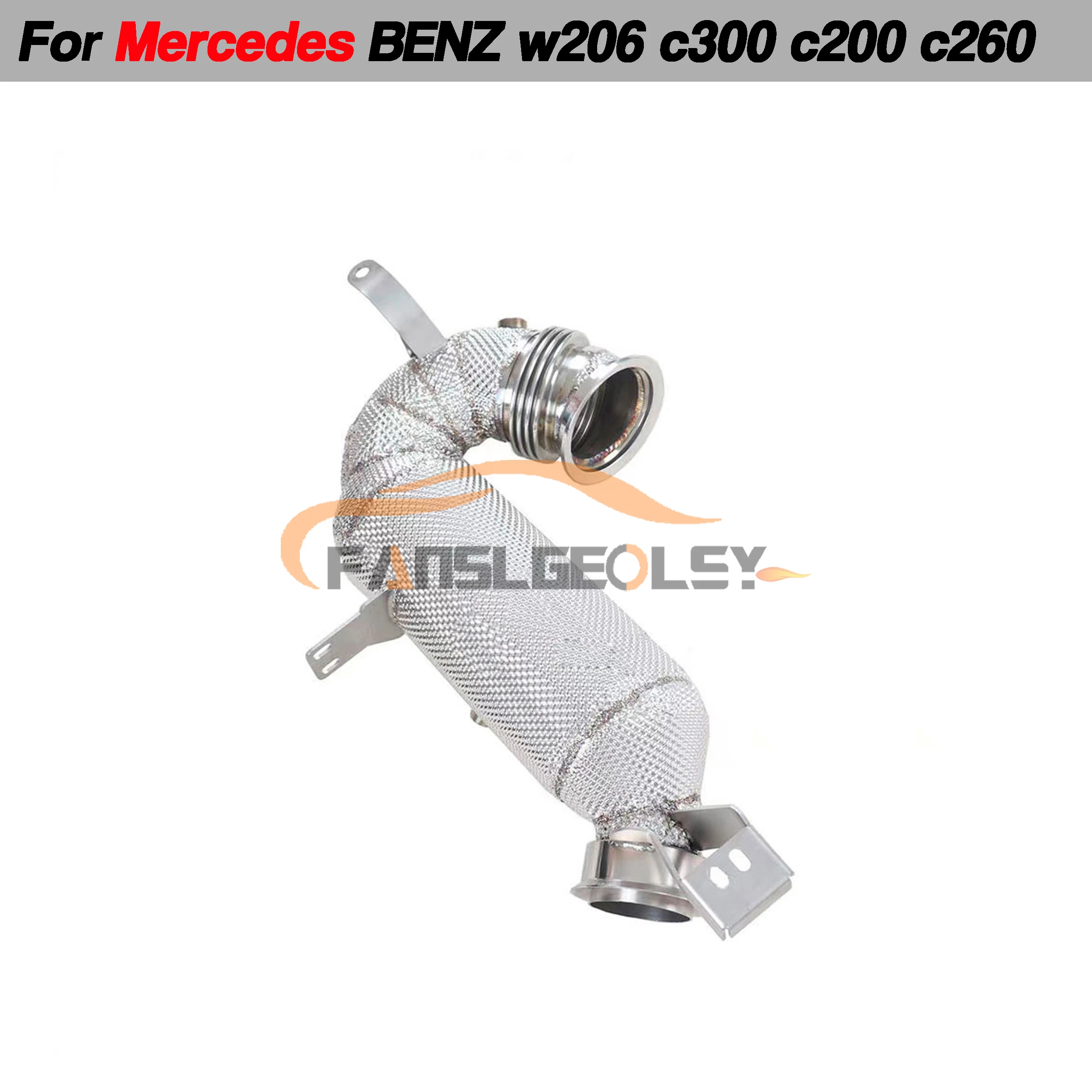 

For Mercedes Benz W206 C200 Left Drive Performance Downpipe Exhaust System With Heat shield and catalytic converter Headers