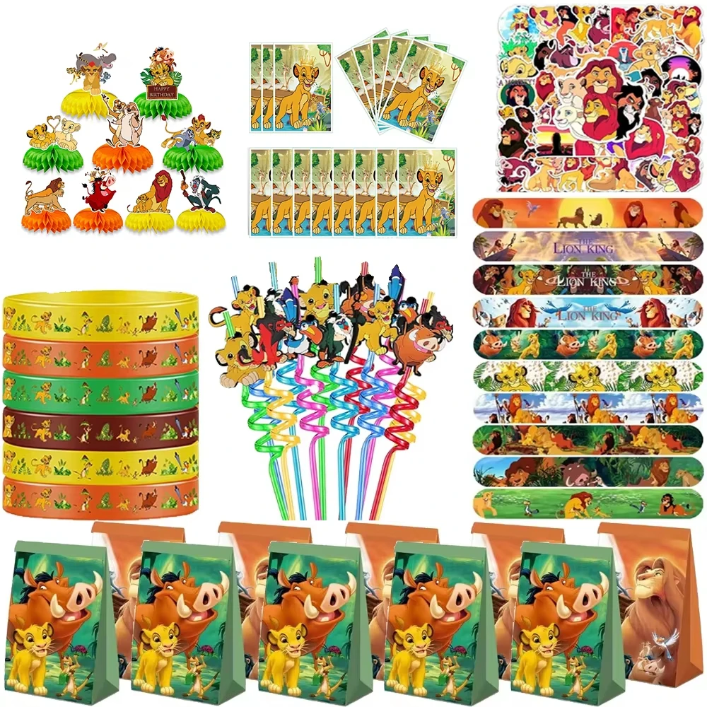 König der Löwen Simba Geburtstagsparty-Geschenke Klatscharmbänder Aufkleber Ballons Piñata Geschenktüten-Füller Kinder Festival Party Zubehör