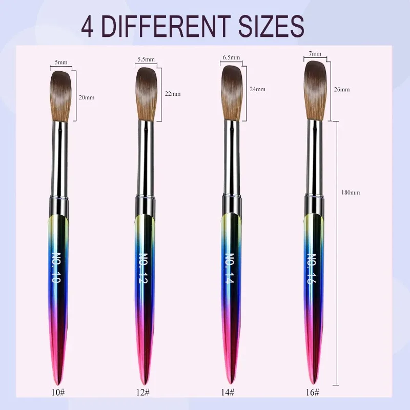 Professional  Nail Brush Set 4-piece Set Nail Tool Set  Manicure Tools Acrylic brush Pen for Powder Removed Manicure Round 2