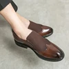 Sneakers Men Shoes Casual Loafers Solid Color Shoes Plus Size Flats Leather Shoes Men's Black Oxford Shoes Trendy Platform Shoes 1