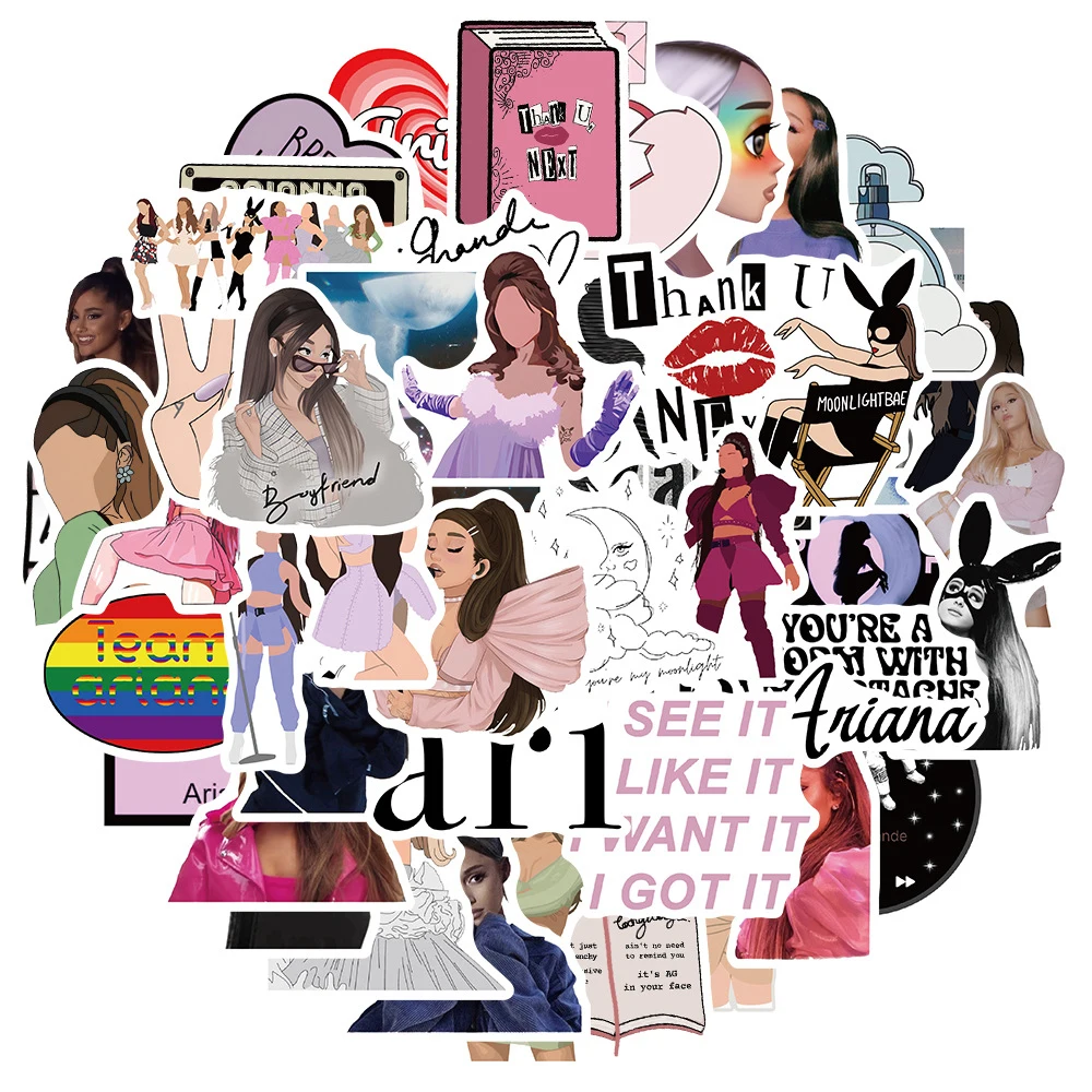Famous Girls Singer Ariana Grande Stickers for Guitar Luggage Skateboard Bike Waterproof Graffiti Sticker Decal Toys 10/30/50pcs graffiti stickers
