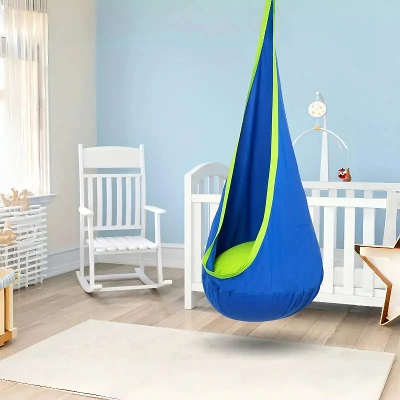 New Children's Hanging Chair Portable Parachute Cloth Swing Bed Indoor Courtyard Model with Inflatable Cushion Hanging Chair 5