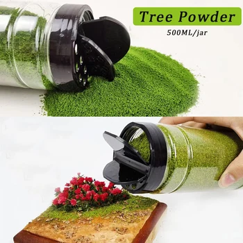 DIY Model Making Simulation Tree Powder Model Turf Flock Lawn Nylon Grass Powder Train Building Kits 500Ml/Bottle