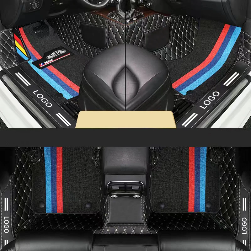 

Кожаные автомобильные коврики под заказ, напольные коврики для BMW M M1 M2 M3 M4 M5 M6 i3 i4 i7 i8 iX iX3 x7 X6 X5 X4 X3 X2 X1, Стайлинг интерьера
