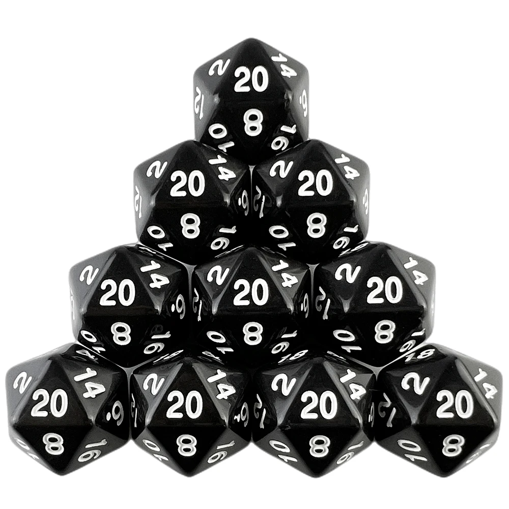 Dice Set D20 Polyhedral Dice 19.7mm TRPG DND Digital Dice Game Set 20 Sides 10Pcs for Party Board Game, Game Dice, Dice Set