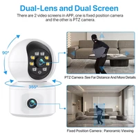 Caméra IP WiFi iCsee 6MP à double objectif et double écran, PTZ, suivi automatique, caméra de sécurité domestique, moniteur bébé, caméra de surveillance vidéo CCTV 2