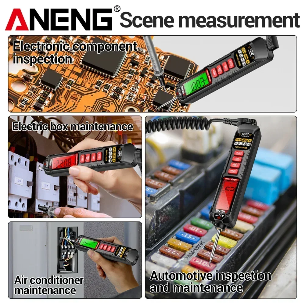 ANENG A3015 Smart Mini Pen Multimeter AC/DC Voltage NCV Voltage Induction Digital Backlight Car Diagnostic Probe Detector Pen digital multimeter,multimeter tester