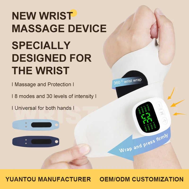 New Electric Cordless Wrist Massager Vibration Relieves Tenosynovitis Massager USB Rechargeable for Carpal Tunnel Fatigue Relief