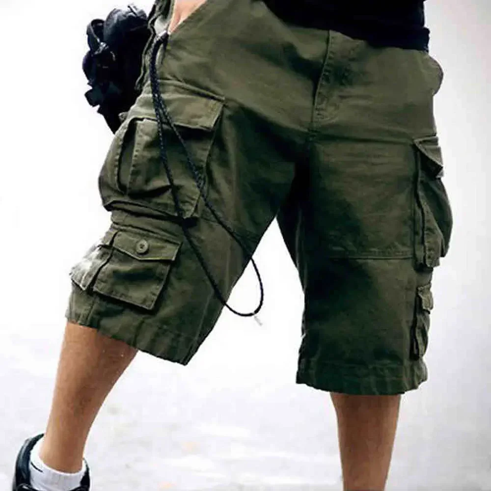 11 Color Mens Summer Camo Big Size Loose Beach Short Trousers Outdoor Hiking Fishing Climbing Multi-pocket Straight Cargo Shorts
