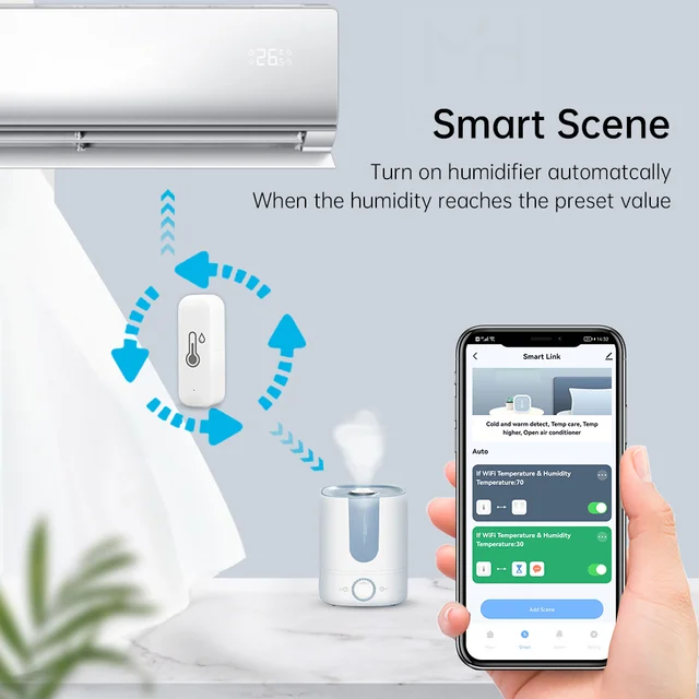 Tuya Zigbee/Wifi Smart Temperature And Humidity Sensor Battery Powered Thermometer APP Smart Home Security Work With Google Home 4
