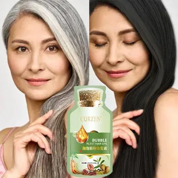 Natural Plant Herbal Hair Dye Shampoo 5 Minutes Change Hair Color Non-irritating Repairs Gray White Hair Care Products Women Men