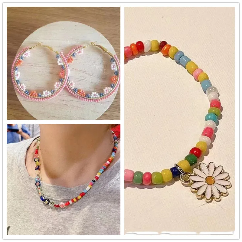 High-Quality Wear-Resistant Solid Color Glass Rice Beads