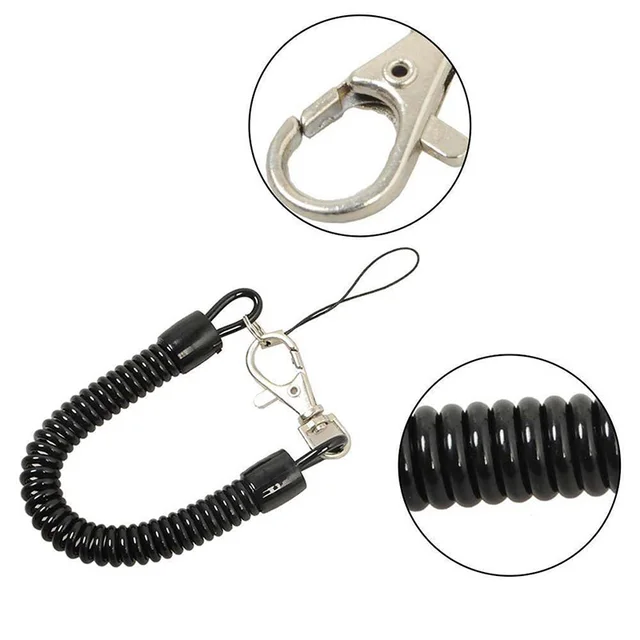 4PCS Tactical Retractable Spring Elastic Rope Security Gear Anti-lost Phone Keychain Portable Fishing Lanyards Outdoor Multitool 4