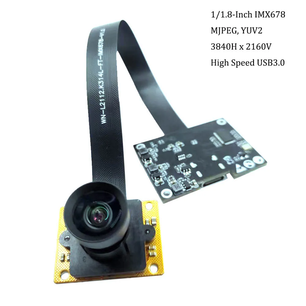 4K 8MP HD 1/1.8인치 IMX678 60FPS USB 카메라 모듈 3840x2160 FF 92 °   얼굴 인식을 위한 TYPEC USB3.0 MJPEG, YUV2