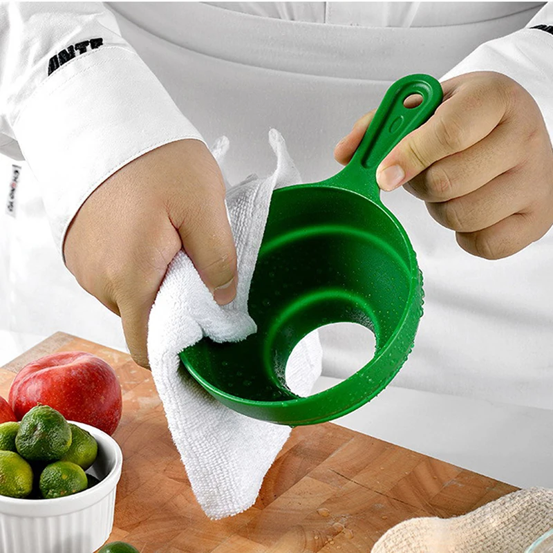 Plastic Folding Telescopic Funnel For Wide Mouth And Jars Collapsible Funnel With Long Neck Liquid Filling Gadget Kitchen Tools