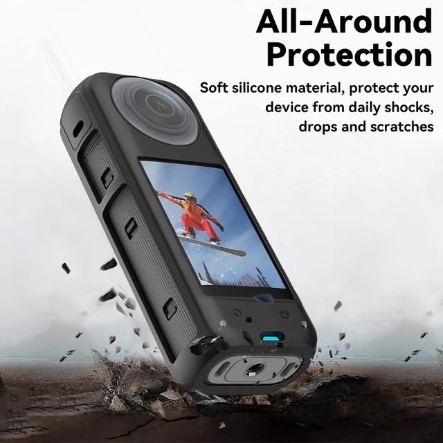 Pour Insta360 X5 X4 couvercle de protection d'objectif en Silicone souple capuchon d'objectif de caméra panoramique protecteur d'écran pour Insta 360 X4 X5 accessoires 4