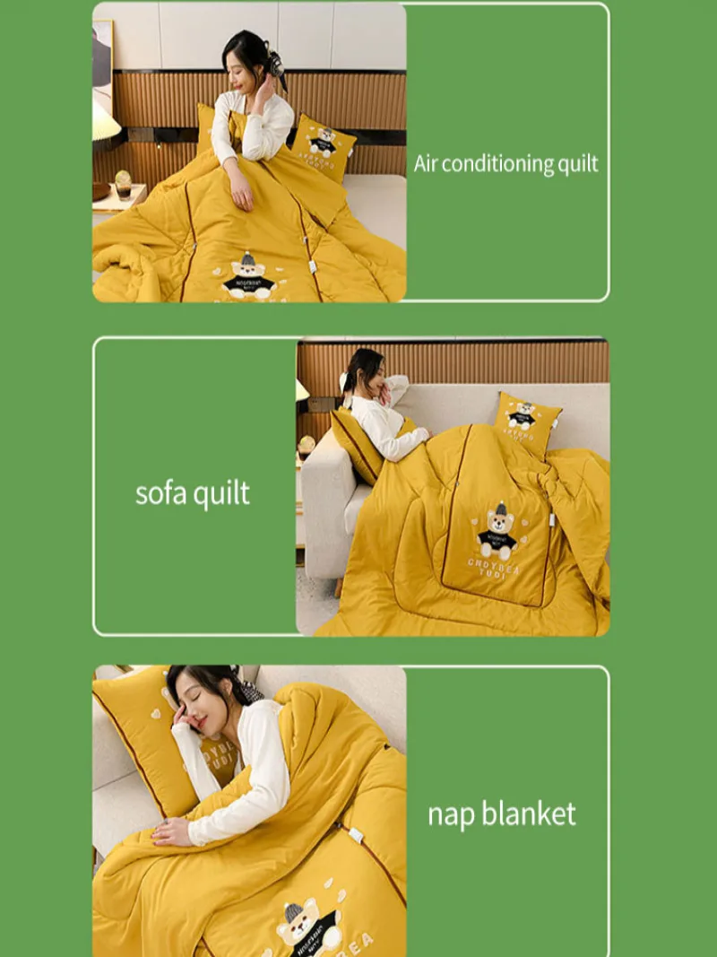 Pillow Quilt Foldable dual-use blanket combo Car Cushion Pillow Nap Blanket Air Conditioning Blanket 5