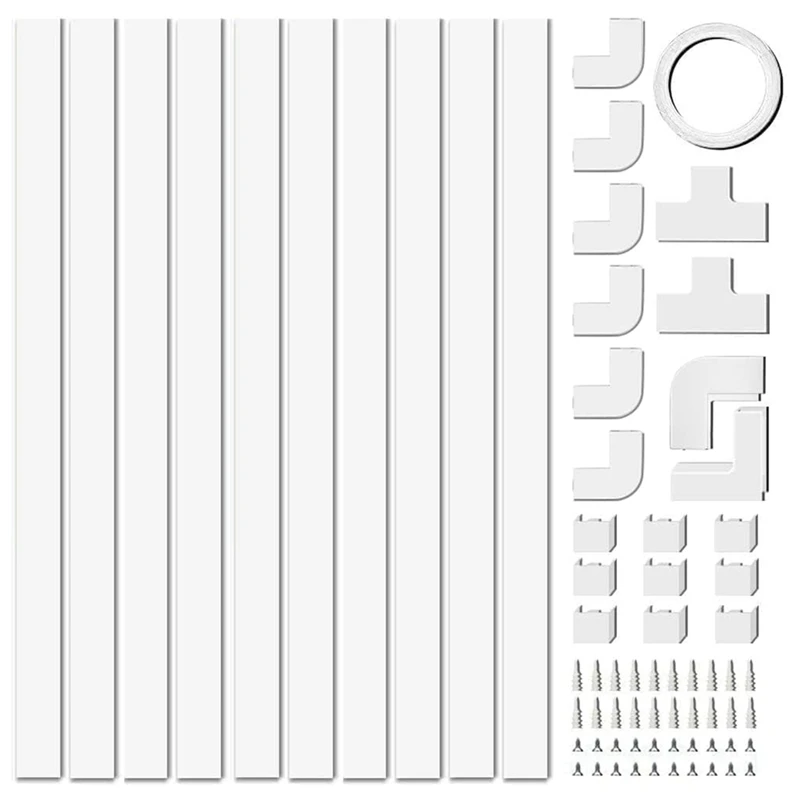 페인트 가능한 PVC 케이블 커버, 전기 케이블 트렁킹, 4M, 10PCs, L40cm