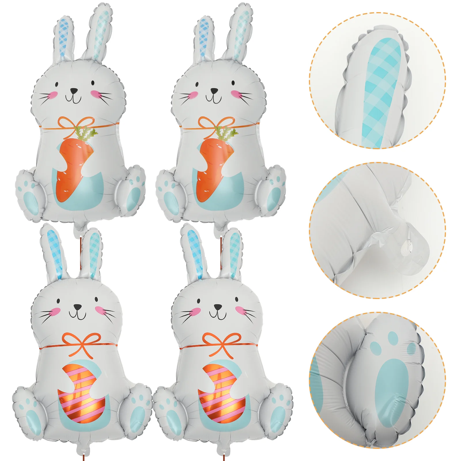 6 Pcs Troll Bunny Foil Balloons Child Large Aluminium Film Easter Scene Decoration