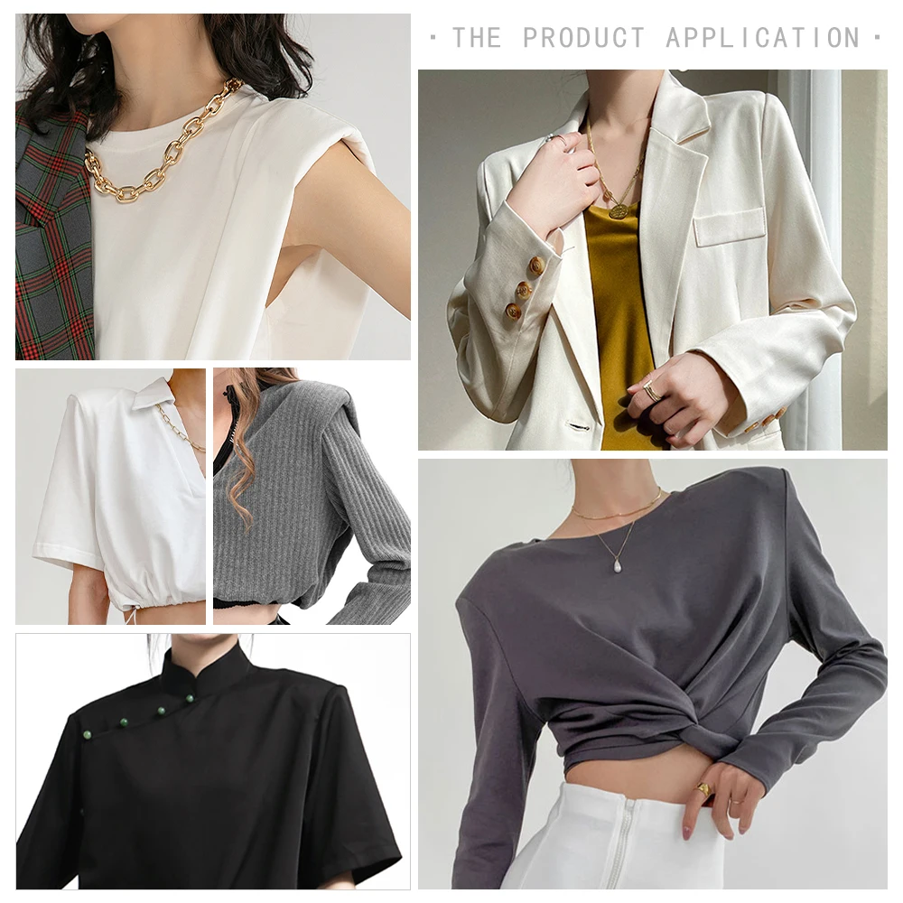 Shoulder Pads 4 Pairs Soft Padded Encryption Foam for Blazer T-shirt Clothes Sewing Accessories