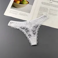 String sexy en coton et dentelle pour femme, sous-vêtement confortable, lingerie sans couture, dos en T, transparent, 3 pièces, taille S M L XL média 3
