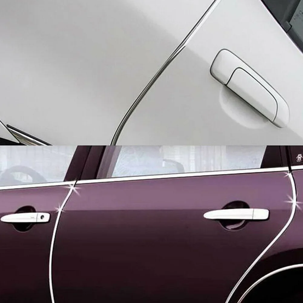 Trim Molding Strip U-profile Accessories Car Chrome Door Edge Grille PVC Protector Rims Anti Scratch 6M