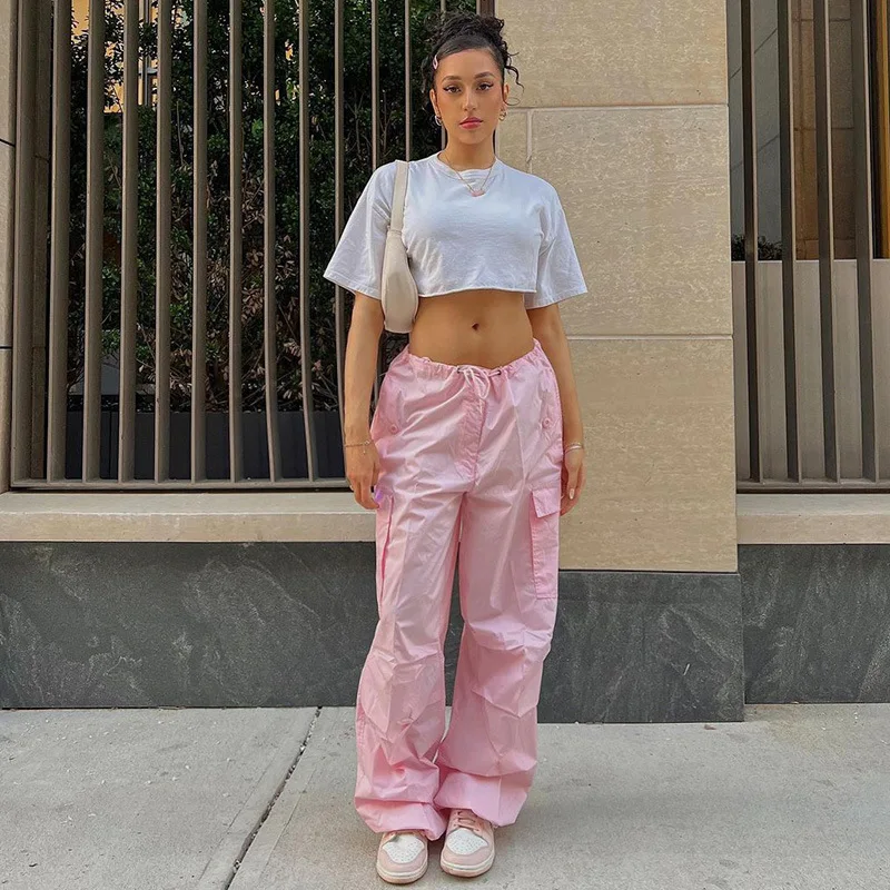

Women's Straight Workwear Pants, Monochromatic, Everyday Versatile Fashion, High Waist, Wide Leg, Loose, Casual, Sports, Autumn