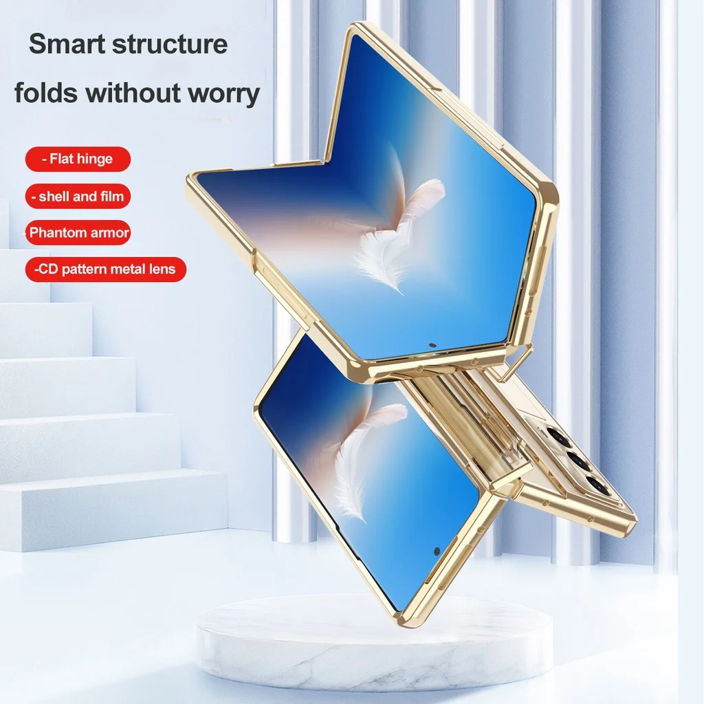 For Honor Magic VS2 Golden Armor Cover Leveling Hinge shield Case For Honor Magic VS2 Case Front Screen Glass Film 360 Full Case