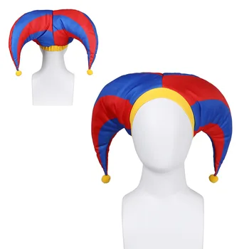 Pomni Cosplay Cappello da cartone animato Incredibile circo digitale Joker Berretto carino per bambini Bambini Adulti Regali per feste di Halloween Accessorio di scena