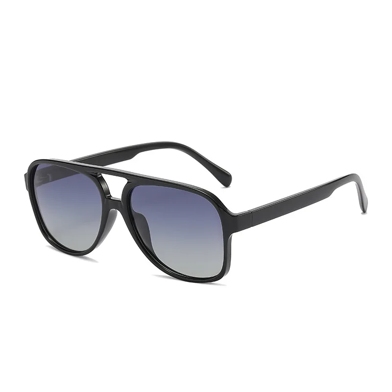 

Солнечные очки в винтажном стиле для мужчин и женщин, роскошные брендовые дизайнерские квадратные поляризационные модные солнечные очки в стиле панк с большой оправой и двойной перемычкой