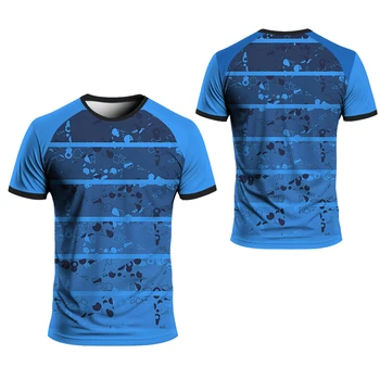 Magliette sportive con grafica a righe semplici per uomo T-shirt fitness stampate in 3D a maniche corte moda estiva T-shirt oversize casual