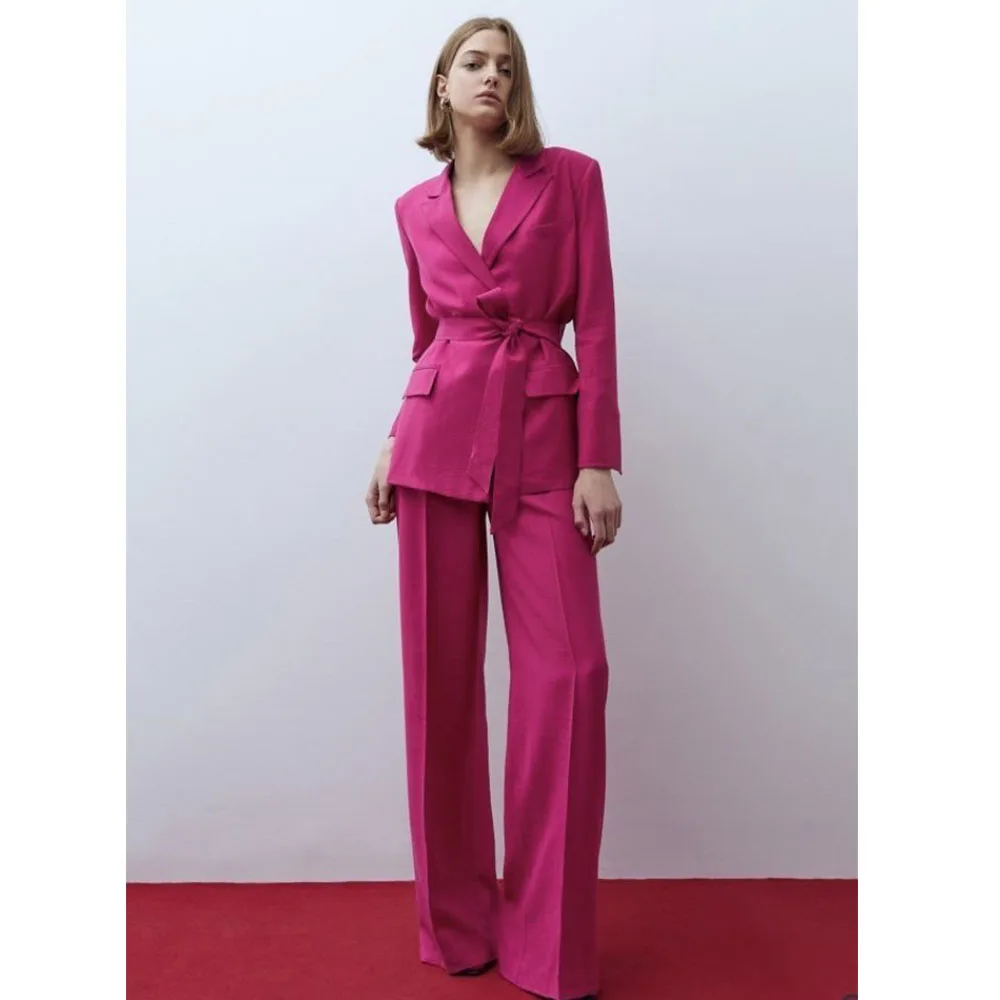 Spring and Summer New Women's Suit Two-piece Solid Color Casual Suit Set Elegant Women's Sets of Two Pieces Fashion Woman 2024