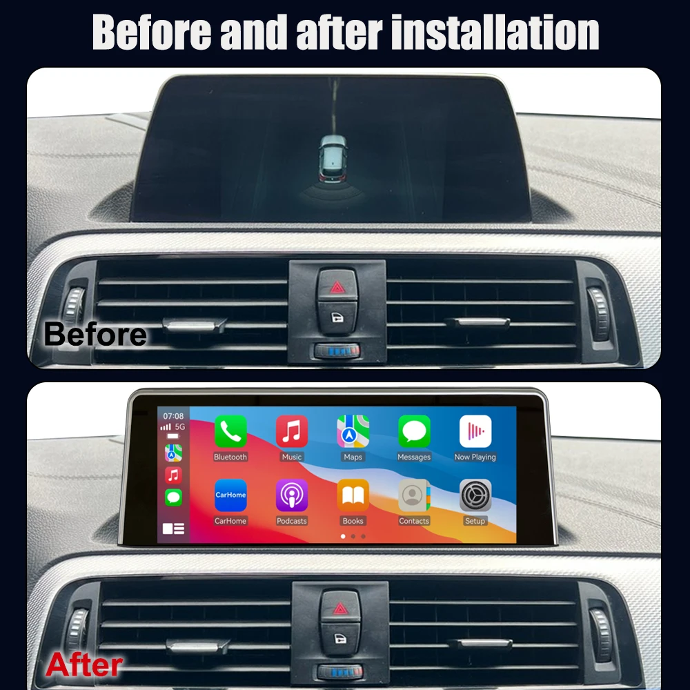 Radio de coche inalámbrico CarPlay Android Auto de 8,8 pulgadas para BMW Serie 1 F20 EVO System 2017-2019, sistemas inteligentes multimedia para coche, pantalla táctil inteligente, Wifi, Bluetooth, navegación GPS, Navi, Mirror Link, AirPlay 4