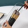 1pc Pvc Transparent Makeup Brush Storage Bag Portable Mini Travel Button Coin Purse Waterproof Accessories Makeup Brush Bag 6