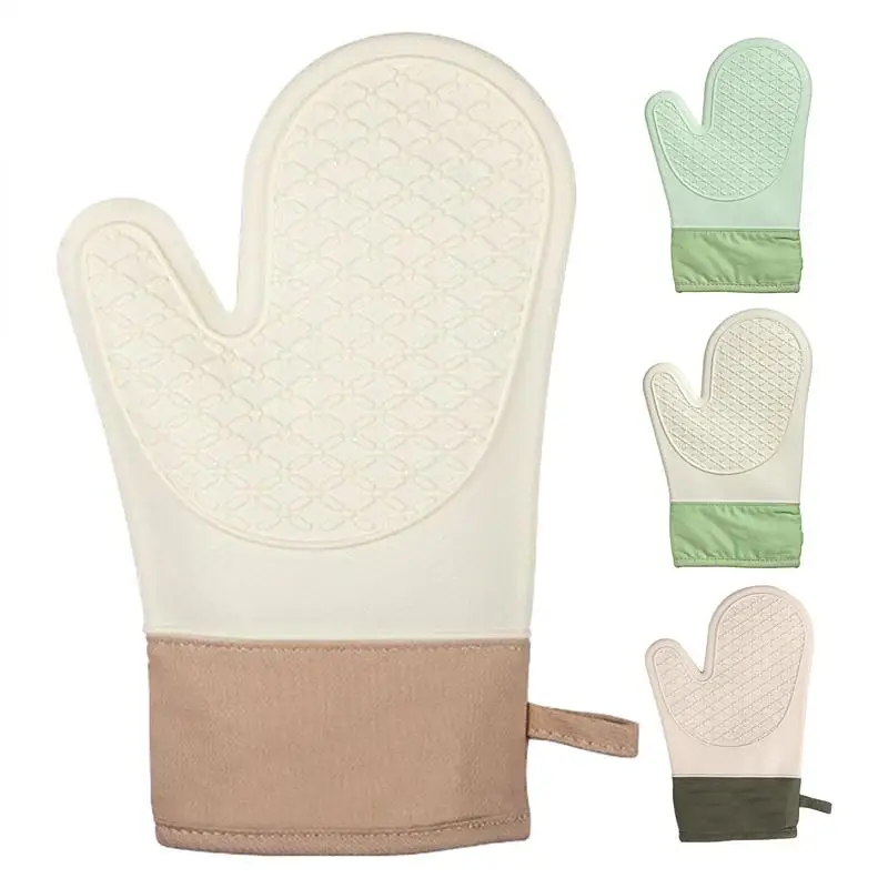 Anti-Scald Oven Mitt Heat Resistant Silicone Kitchen Mitts Heat Resistant Silicone Oven Gloves for Home Dessert and Cake Store