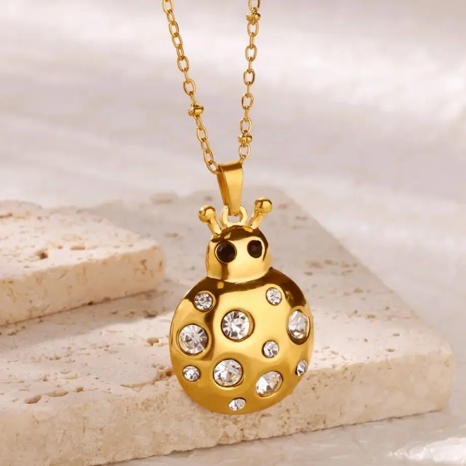 Zircon Ladybug Women Necklace Jewelry