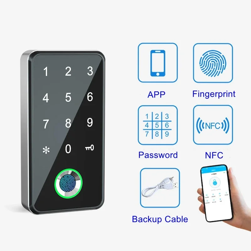 TTLock Bluetooth APP Password Drawer Lock Cabinet Lock GYM Bathroom Electronic Digital Locker Wooden Smart Fingerprint