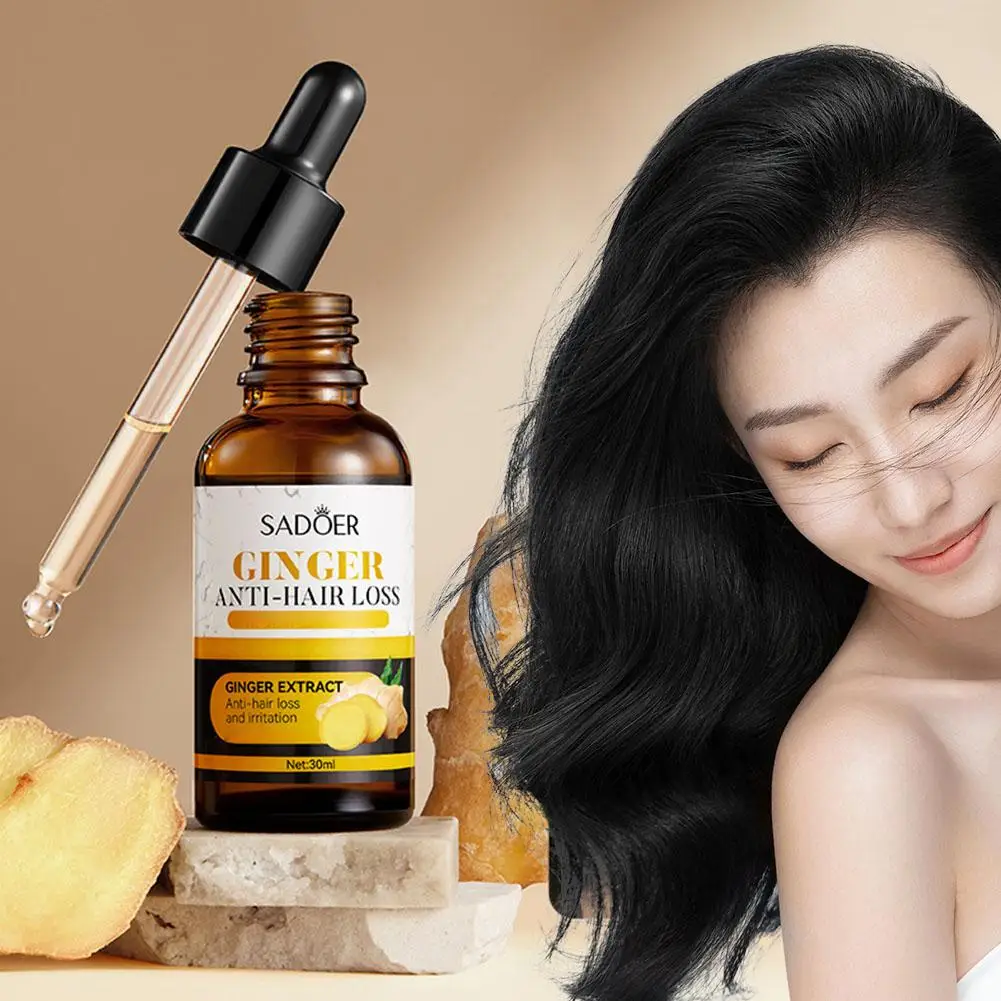 Hair Oil 30ml Black Sesame Hair Strengthening Oil Ginger Biotin Essential Oils Nourishing Treatment Split Ends Dry All Types