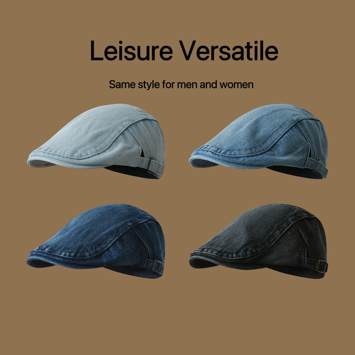 

Japanese denim forward hat men's trendy brand fashion street style painter hat British style literary retro newsboy hat