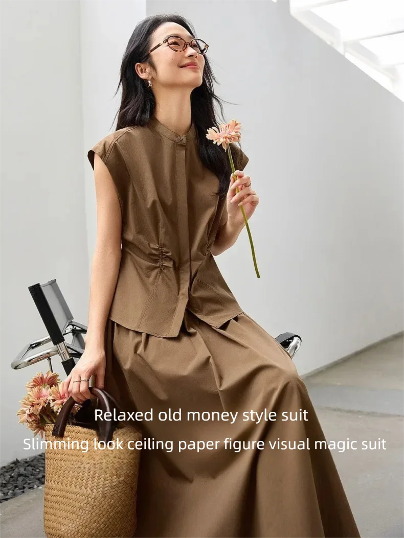 Vimly Damen Casual Minimalistisches Rock-Set 2026 Sommer Neu Rundhals Ärmelloses Top Elastische Taille Maxi-Rock 2-Teiliges Set M9593 Se08E24Aee1C54206830B814312E566Ado