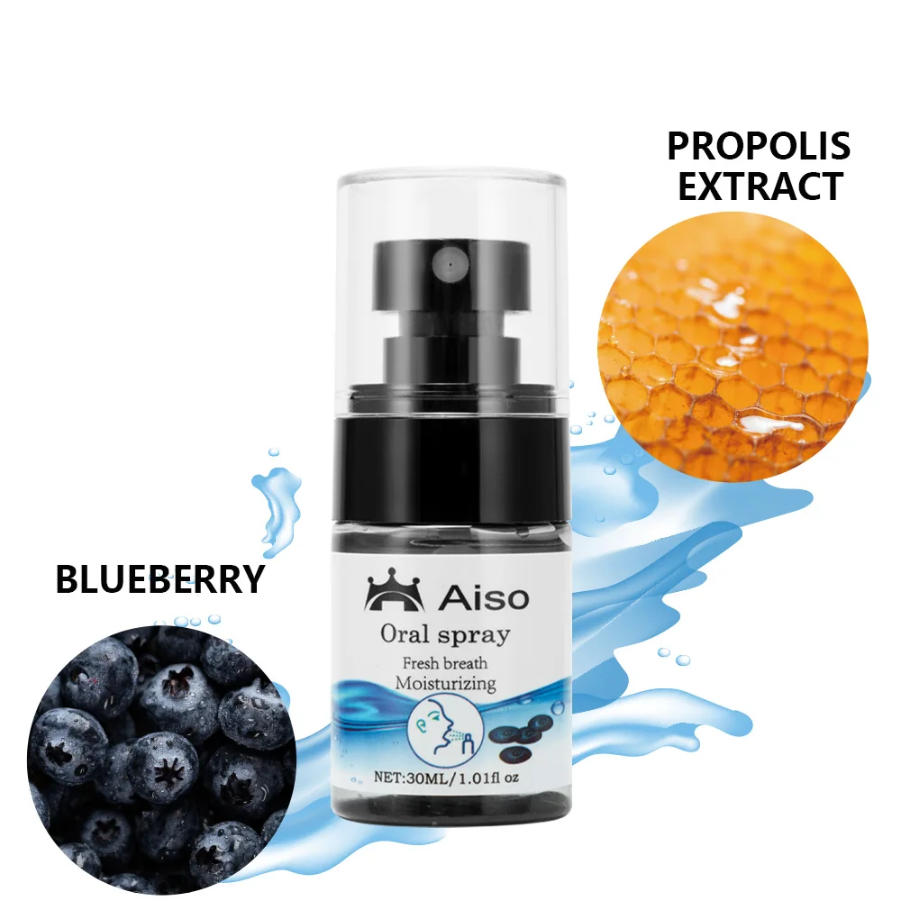 Blueberry Fresh Breath Oral Spray - 30ml, Moisturizing & Essential