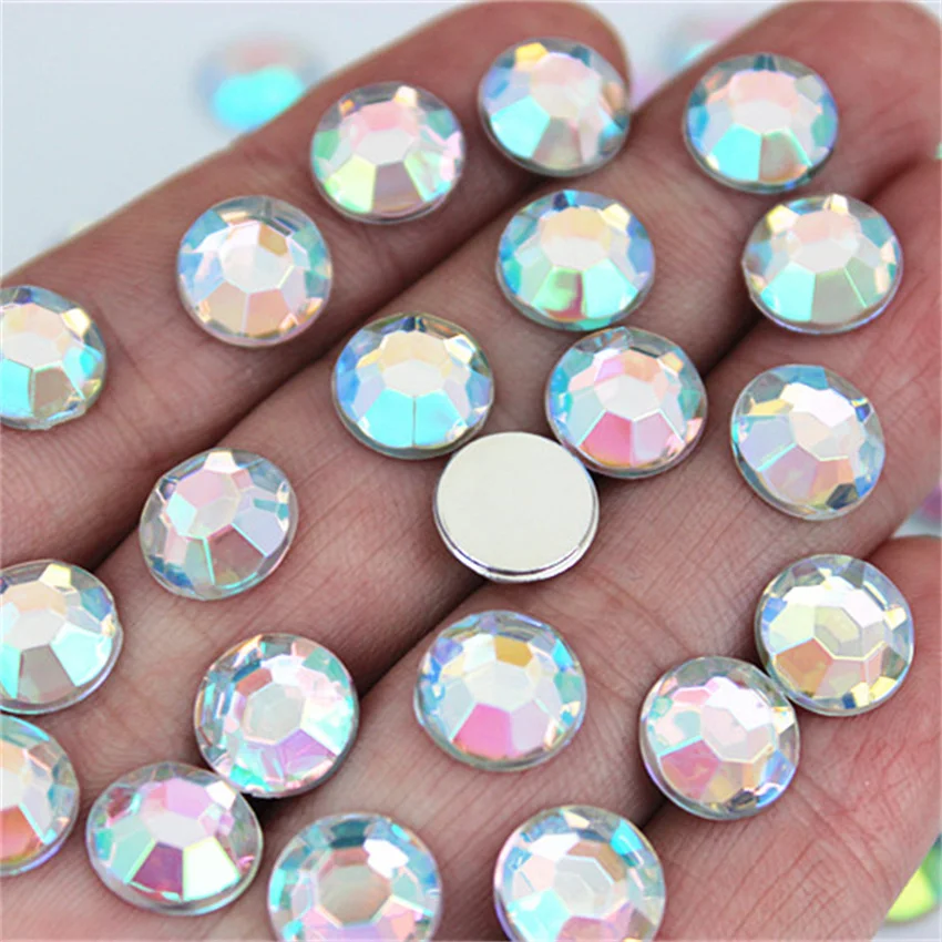 Micui 100 Stück 10 mm runde Acryl-Strass-Kristallsteine ​​mit flacher Rückseite, ohne Loch, für Kleidung, Kopfschmuck, Bastelarbeiten, Dekorationen, MC70 – Detail 12