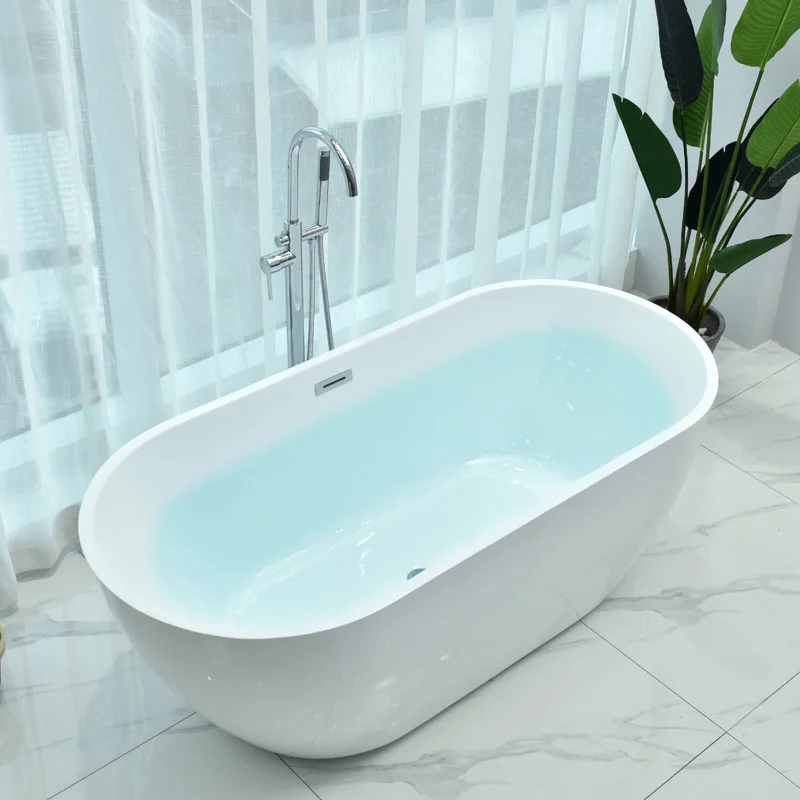 Acrylic thin edge bathtub Seamless Home Adult Internet celebrity Freestanding European Princess