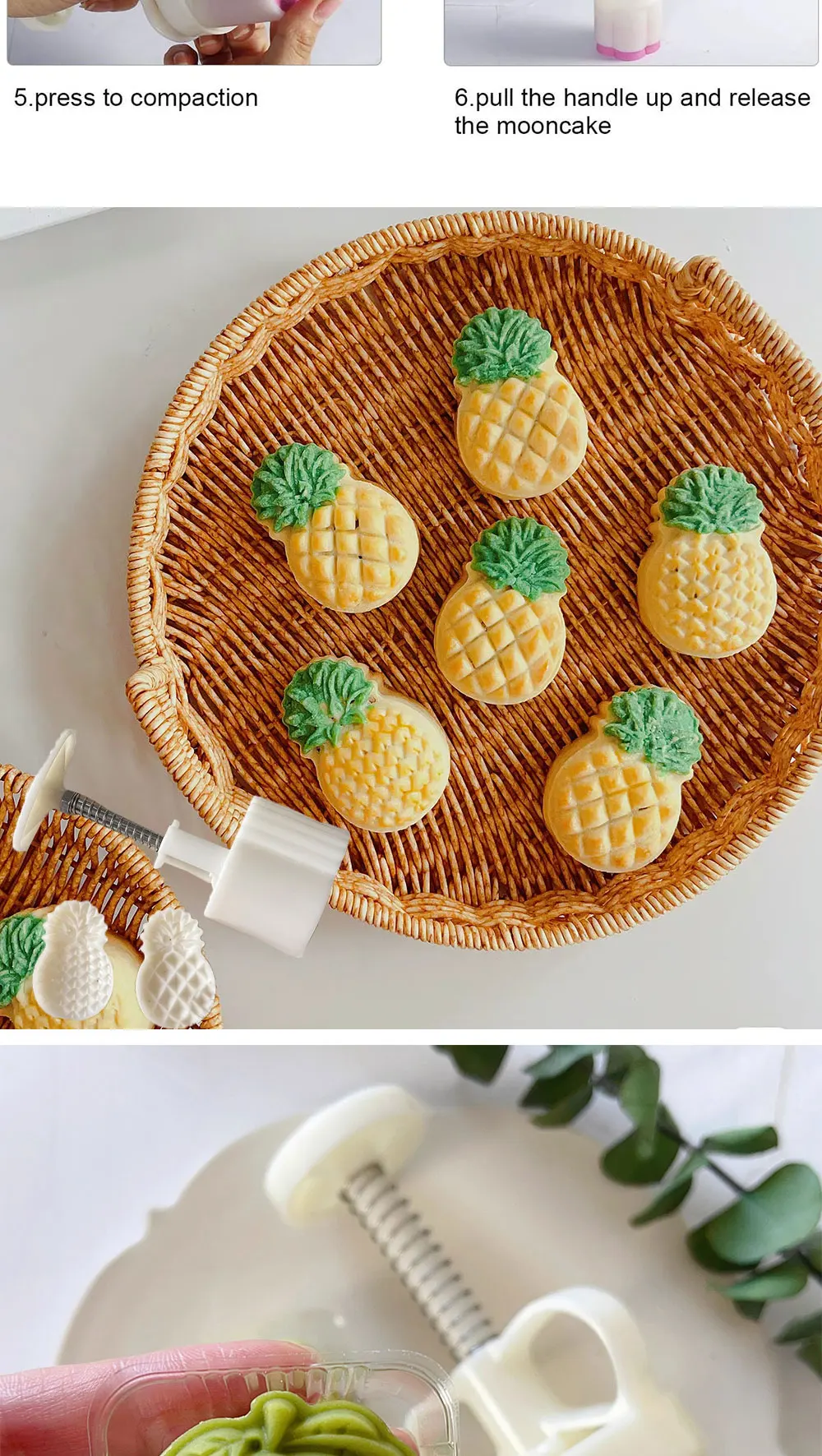 Maamoul Mold Set Of Mooncake Mould Press With 11 Stapms