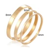 BOBASI New Stainless Steel Round Bangles& Bangles Three Colors Trendy Charm Bracelets Jewelry For Women Love Wedding Brand Gifts 4