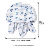 New Women Luxury Satin Sleeping Bonnets Night Sleep Caps Ladies Headwrap Printed Stretch Beanie Cap Hair Care Head Cover 2
