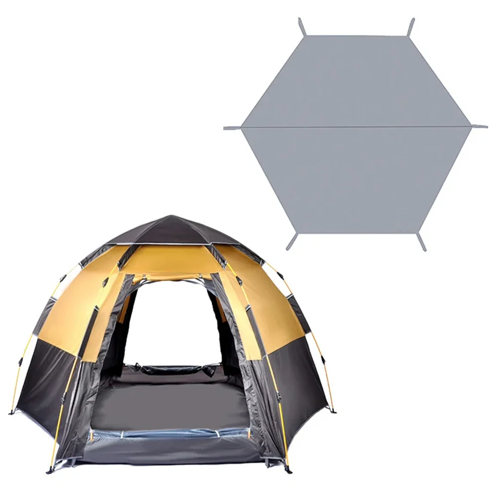 Hexagonal Tent Tarp Waterproof Hexagonal Ground Cloth Ground Sheet Mat For Camping Hiking Picnic Backpacking With Ground Nails 3